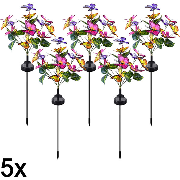 5x Luzes Solares Exteriores com Borboletas | FLUTIX