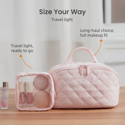Nécessaire acolchoada – abertura de 180°, 5 bolsos, lavável na máquina | MAKEPACK